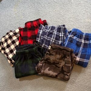 GAP Kids Pajama Bottoms Bundle - Red, Green, Blue, Black, Brown